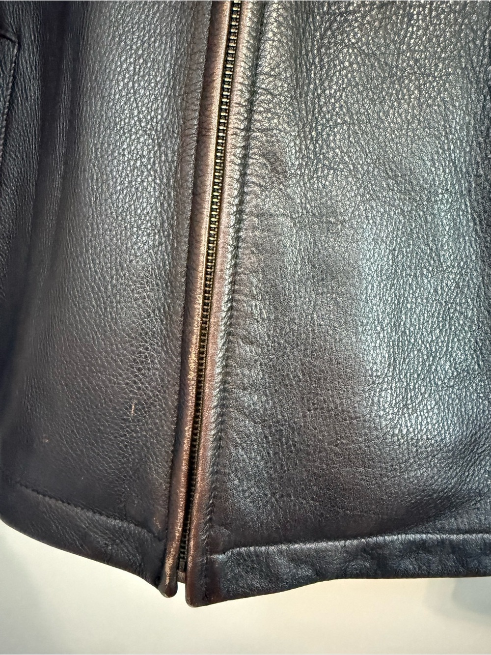 Member’s Mark Men's Brown Leather‎ Bomber Moto Full Zip Jacket Size L - Picture 6 of 14
